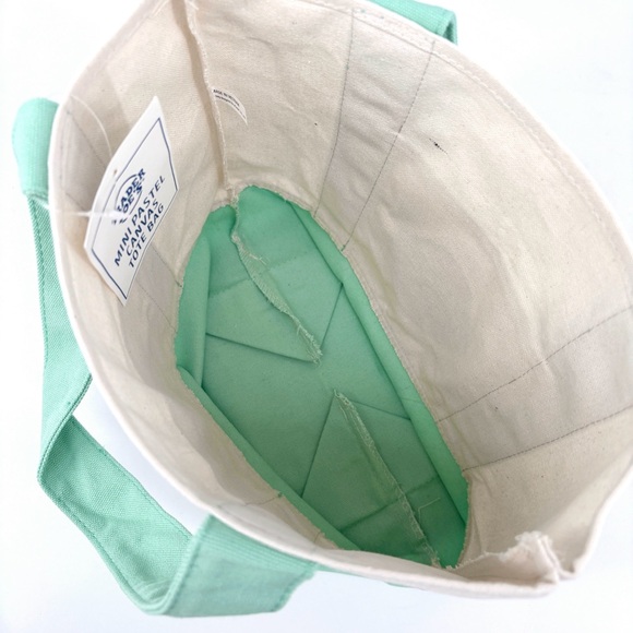 TRADER JOE'S | Green Pastel Mini Canvas Tote Bag - Picture 3 of 5
